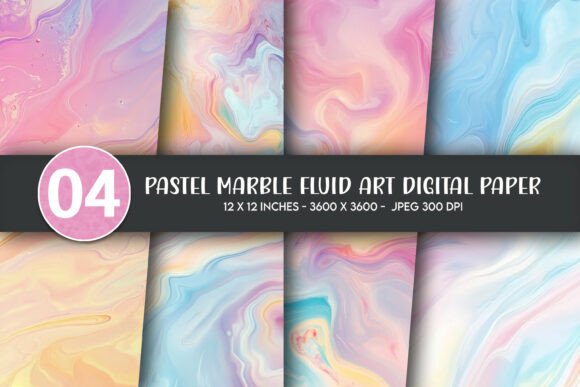 Download Pastel Marble Fluid Art Digital Paper - Digital Collection
