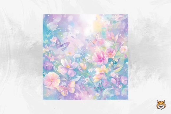 Download Pastel Fairy Garden Watercolor Digital Paper Background - Digital Collection