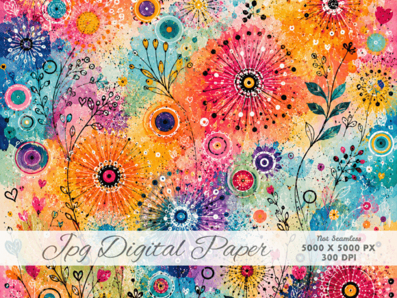 Download Color Splash Garden Digital Paper JPG, a - Digital Collection