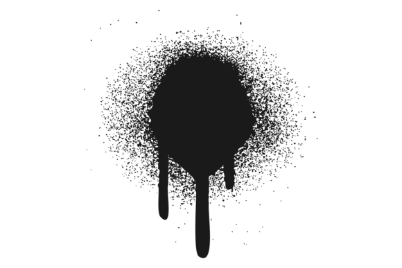 Download Grungy Ink Liquid Spray Spot. Black Spla - Spot Collection