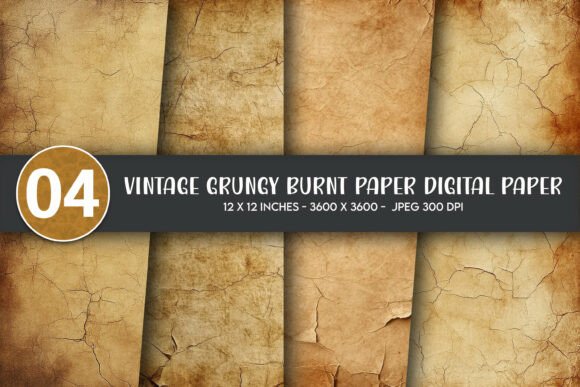 Download Vintage Grungy Burnt Paper Digital Paper - Digital Collection