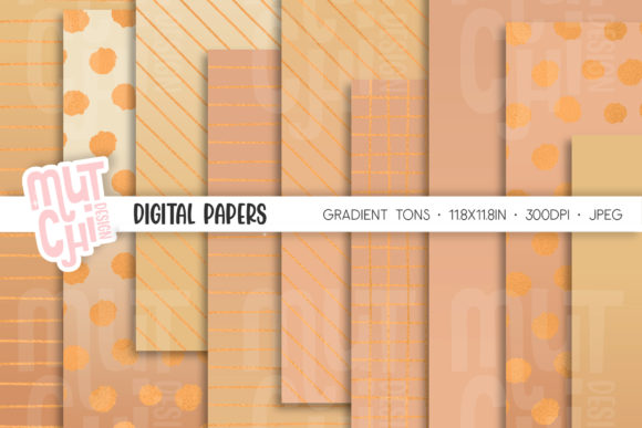 Download Gradient Beige Digital Paper Set - Digital Collection
