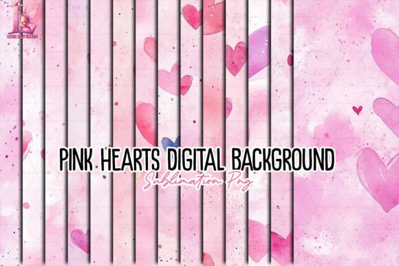 Download Pink Hearts Digital Background Clipart - Digital Collection
