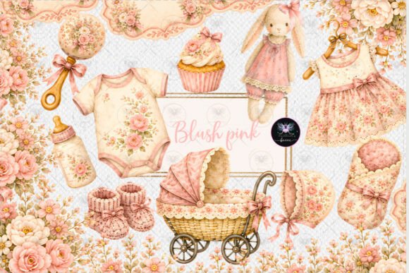 Download Blush Pink Floral Baby Clipart - Blush Collection