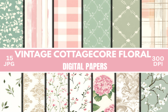 Download Cottagecore Floral Digital Paper Bundle - Digital Collection