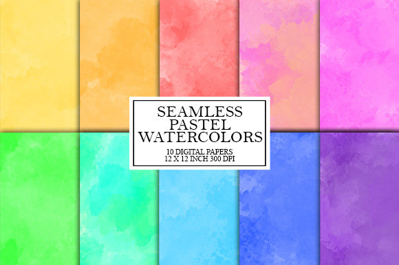 Download Seamless Pastel Watercolor Digital Paper - Digital Collection