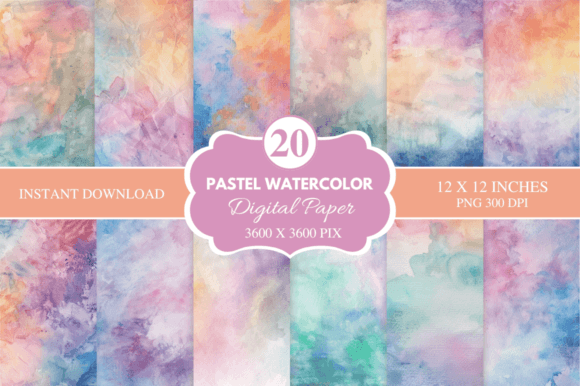 Download Pastel Watercolor Digital Paper Bundle - Digital Collection