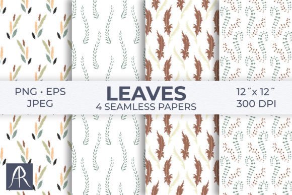 Download Simple Leaves Digital Papers - Digital Collection